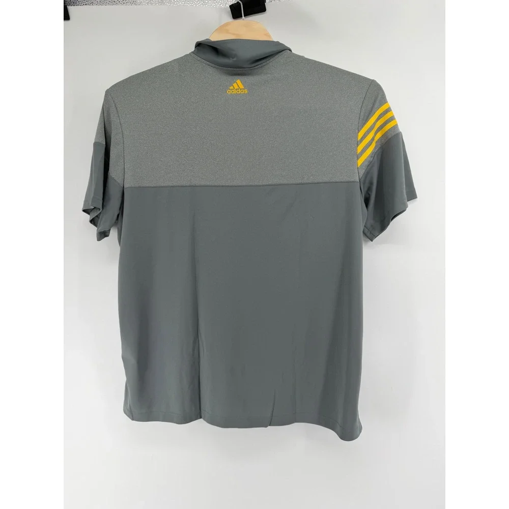 Adidas Golf Polo Shirt 2XL Mens Vista Grey Heather Colorblock 3-Stripe CZ4352